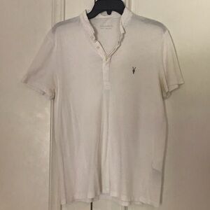 All Saints Men's Cream Polo Shirt